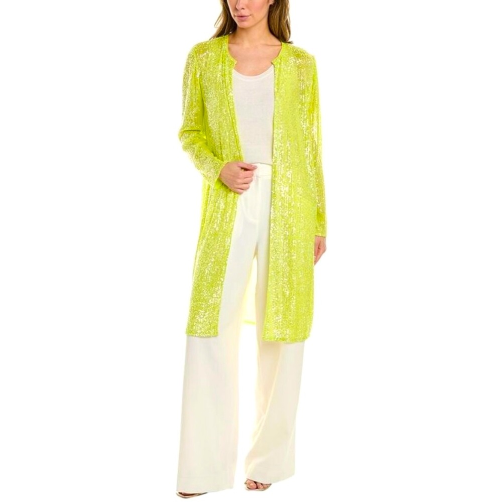 ❌SOLD❌ Anne Klein Lightweight Shine Sequin Duster; Color: Sprout; Size: Med